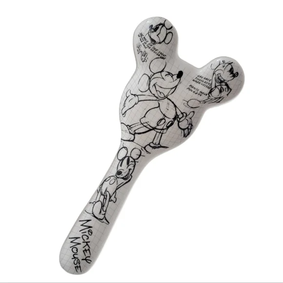 Disney Jerry Leigh Cartoon Handrawn Sketch Mickey Mouse Ceramic White Spoon Rest - Picture 1 of 6